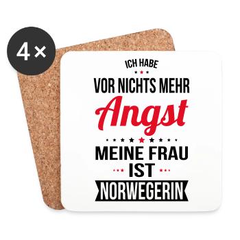 Ma femme est norvégienne - idée cadeau humour - Dessous de verre (lot de 4) - blanc - Devant