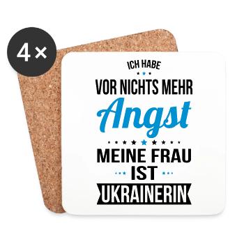My wife is Ukrainian - gift idea humor - Coasters (set of 4) - white - Front