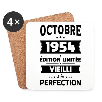 70th Anniversary - October 1954 Perfection - Coasters (set of 4) - white - Front