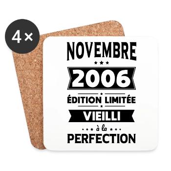 18th birthday - November 2006 Perfection - Coasters (set of 4) - white - Front