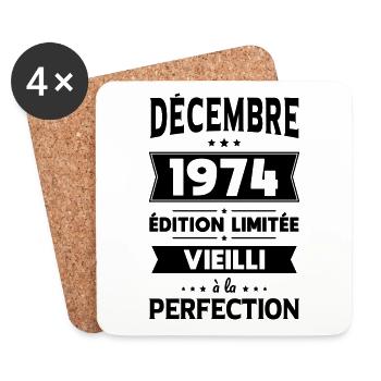 50th Anniversary - December 1974 Perfection - Coasters (set of 4) - white - Front