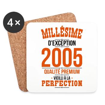 20th anniversary - Exceptional vintage 2005 - Coasters (set of 4) - white - Front