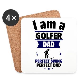 I'm a golfer dad, Father's Day gift,Golf - Coasters (set of 4) - white - Front