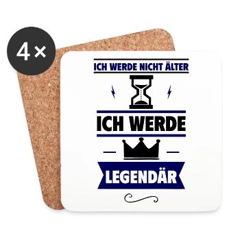 Originelles Geburtstagsgeschenk:Ich werde legendär - Untersetzer (4er-Set) - Weiß - Vorne