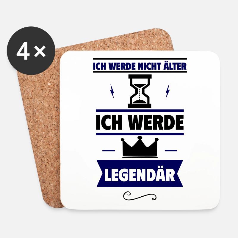 Originelles Geburtstagsgeschenk:Ich werde legendär - Untersetzer (4er-Set) - Weiß