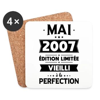 18th Birthday - May 2007 Perfection - Coasters (set of 4) - white - Front