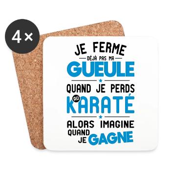Ich halte nicht den Mund, wenn ich im Karate verliere. - Untersetzer (4er-Set) - Weiß - Vorne
