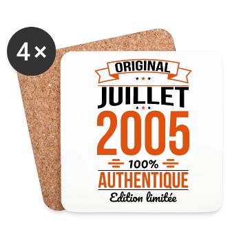 Anniversaire 20 ans - Original - Juillet 2005 - Dessous de verre (lot de 4) - blanc - Devant