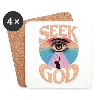 Chercher Dieu - Conception fidèle - Dessous de verre (lot de 4) - blanc - Devant