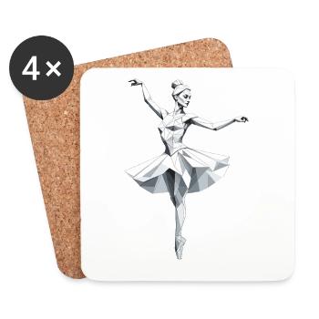 Low Poly Ballerina - Ballet Design - Coasters (set of 4) - white - Front