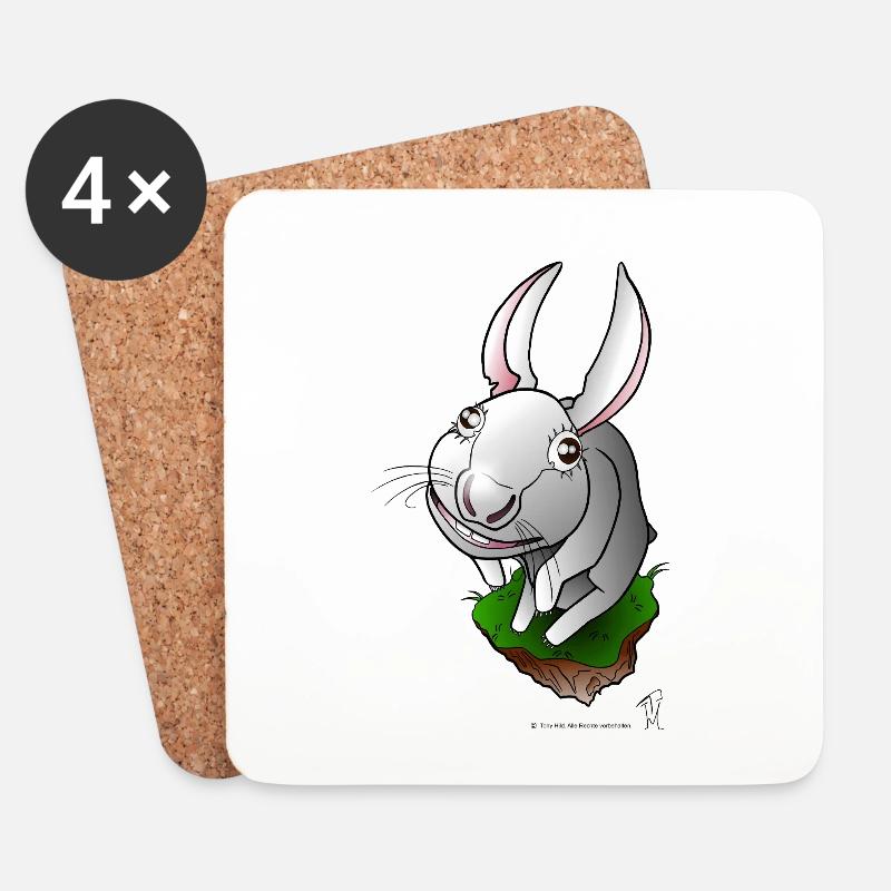 Bunny flying isle - Untersetzer (4er-Set) - Weiß