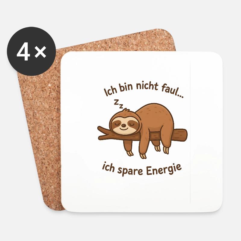 Morgenmuffel Chill Schlafhemd für Mitarbeiter - Untersetzer (4er-Set) - Weiß