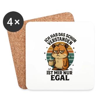I don't care about hamsters Office - Coasters (set of 4) - white - Front