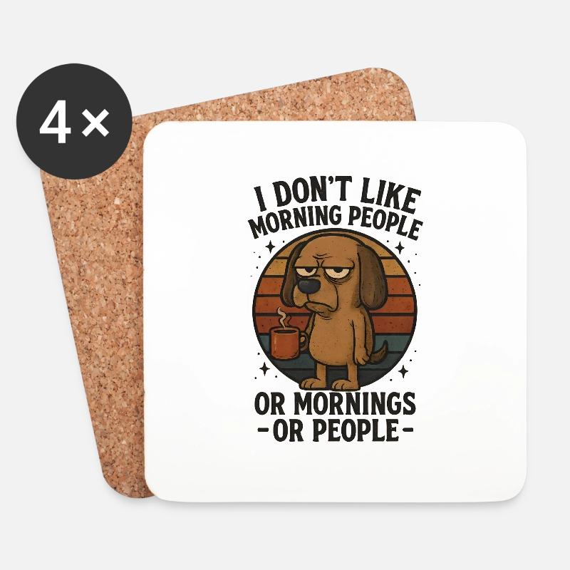 I Hate Morning People And Mornings And People - Untersetzer (4er-Set) - Weiß