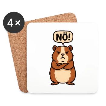 Drôle de hamster Nope Hamstie Mème - Dessous de verre (lot de 4) - blanc - Devant