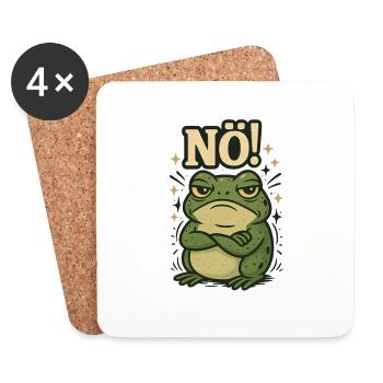 Statement Frog Nope Fun Design No - Coasters (set of 4) - white - Front