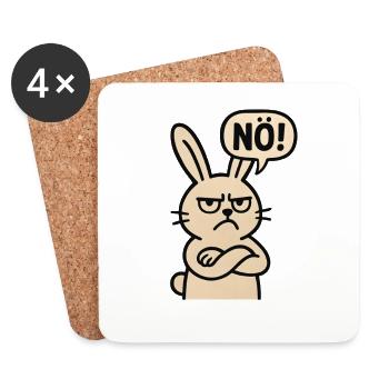 Statement Bunny Nope Humor Just No - Coasters (set of 4) - white - Front