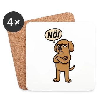 Nö lustiger Spruch Hund - Untersetzer (4er-Set) - Weiß - Vorne