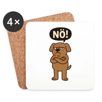 Statement Hund Nö Einfach Nein - Untersetzer (4er-Set) - Weiß - Vorne