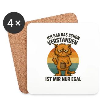 Ich Hab Das Schon Verstanden Ist Mir Nur Egal - Untersetzer (4er-Set) - Weiß - Vorne