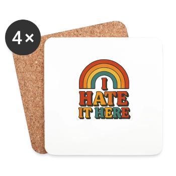 I Hate It Here Rainbow - Coasters (set of 4) - white - Front