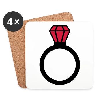 Ring - Untersetzer (4er-Set) - Weiß - Vorne