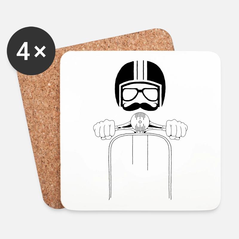 Roller-Man - Untersetzer (4er-Set) - Weiß