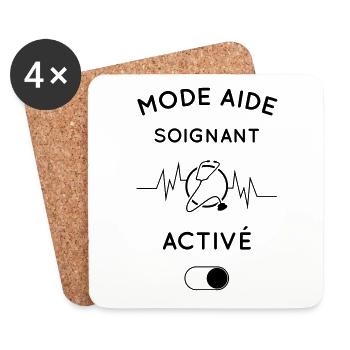 Mode aide-soignant activé - Dessous de verre (lot de 4) - blanc - Devant