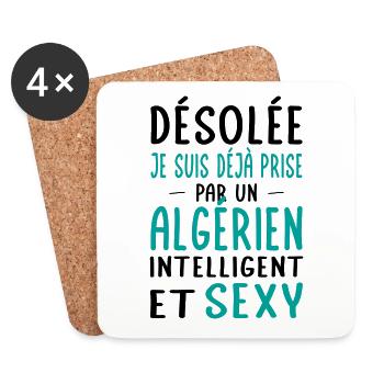 Désolée déjà prise par un Algérien sexy - Dessous de verre (lot de 4) - blanc - Devant