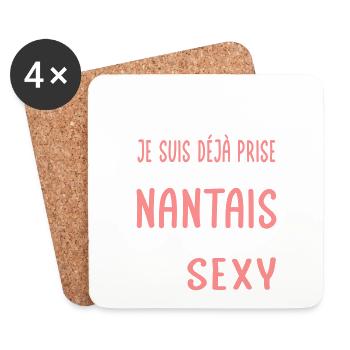 Désolée déjà prise par un Nantais sexy - Dessous de verre (lot de 4) - blanc - Devant