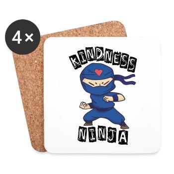 Freundlicher Ninja, Kampf gegen Mobbing - Untersetzer (4er-Set) - Weiß - Vorne