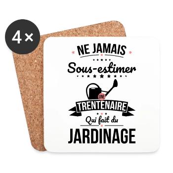 Sous-estimer une trentenaire qui fait du jardinage - Dessous de verre (lot de 4) - blanc - Devant