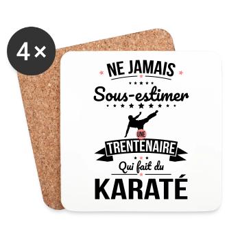 Sous-estimer une trentenaire qui fait du karaté - Dessous de verre (lot de 4) - blanc - Devant