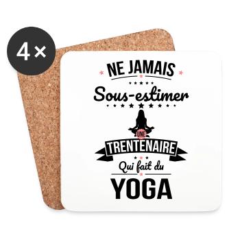 Sous-estimer une trentenaire qui fait du yoga - Dessous de verre (lot de 4) - blanc - Devant