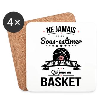 Sous-estimer une quadragénaire qui joue au basket - Dessous de verre (lot de 4) - blanc - Devant