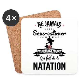 Sous-estimer quadragénaire qui fait de la natation - Dessous de verre (lot de 4) - blanc - Devant