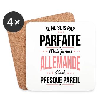 Je ne suis pas parfaite mais je suis Allemande - Dessous de verre (lot de 4) - blanc - Devant