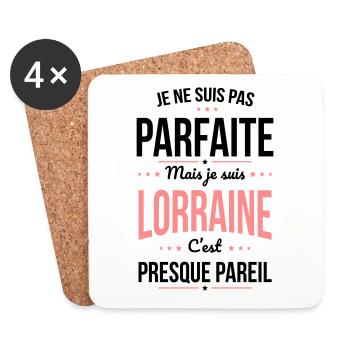 Je ne suis pas parfaite mais je suis Lorraine - Dessous de verre (lot de 4) - blanc - Devant