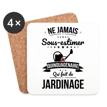 Sous-estimer quinquagénaire qui fait du jardinage - Dessous de verre (lot de 4) - blanc - Devant