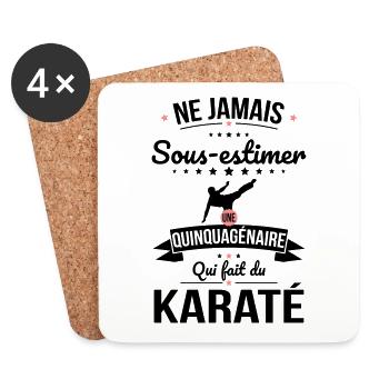 Sous-estimer une quinquagénaire qui fait du karaté - Dessous de verre (lot de 4) - blanc - Devant