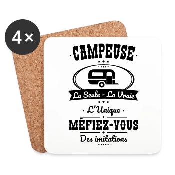 Campeuse - La seule - La vraie - L'unique - Dessous de verre (lot de 4) - blanc - Devant