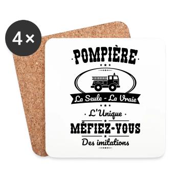 Pompière - La seule - La vraie - L'unique - Dessous de verre (lot de 4) - blanc - Devant