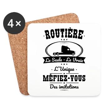 Routière - La seule - La vraie - L'unique - Dessous de verre (lot de 4) - blanc - Devant