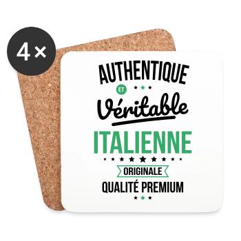 Authentique et véritable Italienne - Originale - Dessous de verre (lot de 4) - blanc - Devant