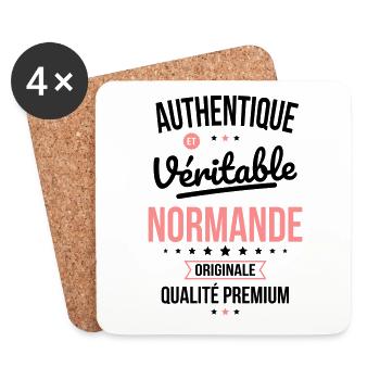 Authentique et véritable Normande - Originale - Dessous de verre (lot de 4) - blanc - Devant