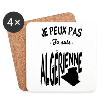 Je peux pas je suis Algérienne - Dessous de verre (lot de 4) - blanc - Devant