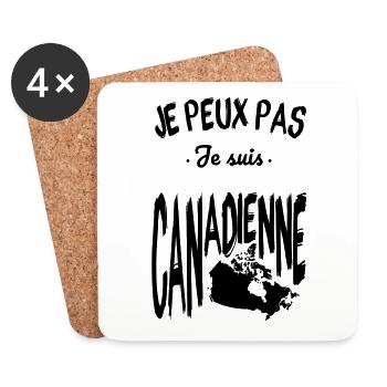 Je peux pas je suis Canadienne - Dessous de verre (lot de 4) - blanc - Devant