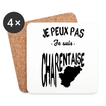 Je peux pas je suis Charentaise - Dessous de verre (lot de 4) - blanc - Devant