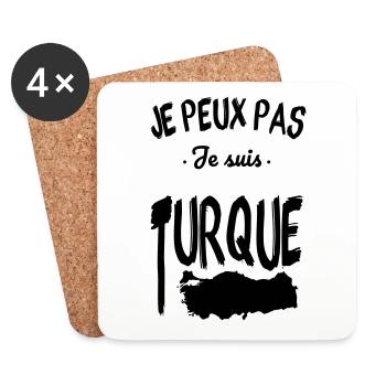 Je peux pas je suis Turque - Dessous de verre (lot de 4) - blanc - Devant