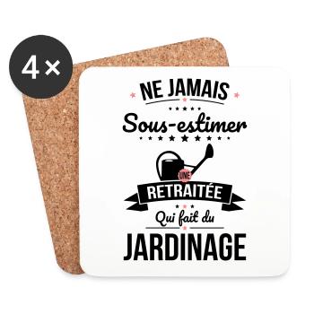 Sous-estimer une retraitée qui fait du jardinage - Dessous de verre (lot de 4) - blanc - Devant